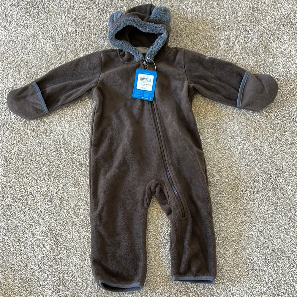 Columbia Brown Fleece Kids Bear Bunting